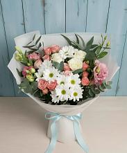 Букет цветов из:  Розы, Лизиантусы и Хризантемы в Кайеркане