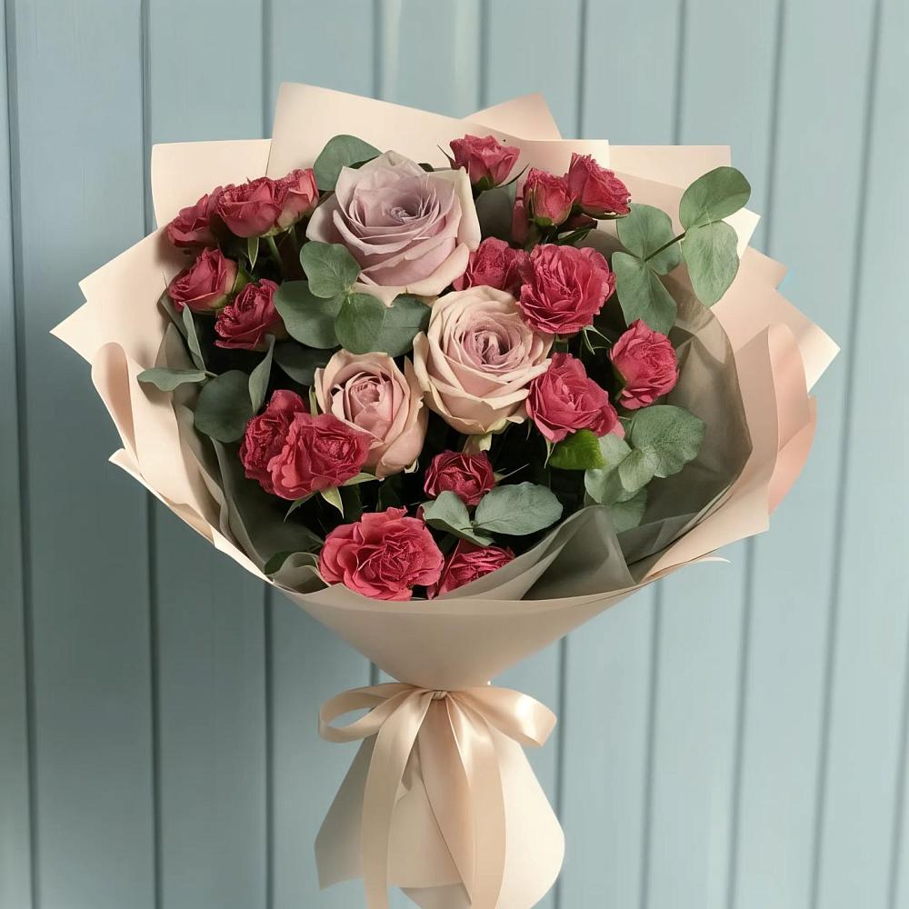 Букет цветов из: Гвоздики и Розы в Кайеркане