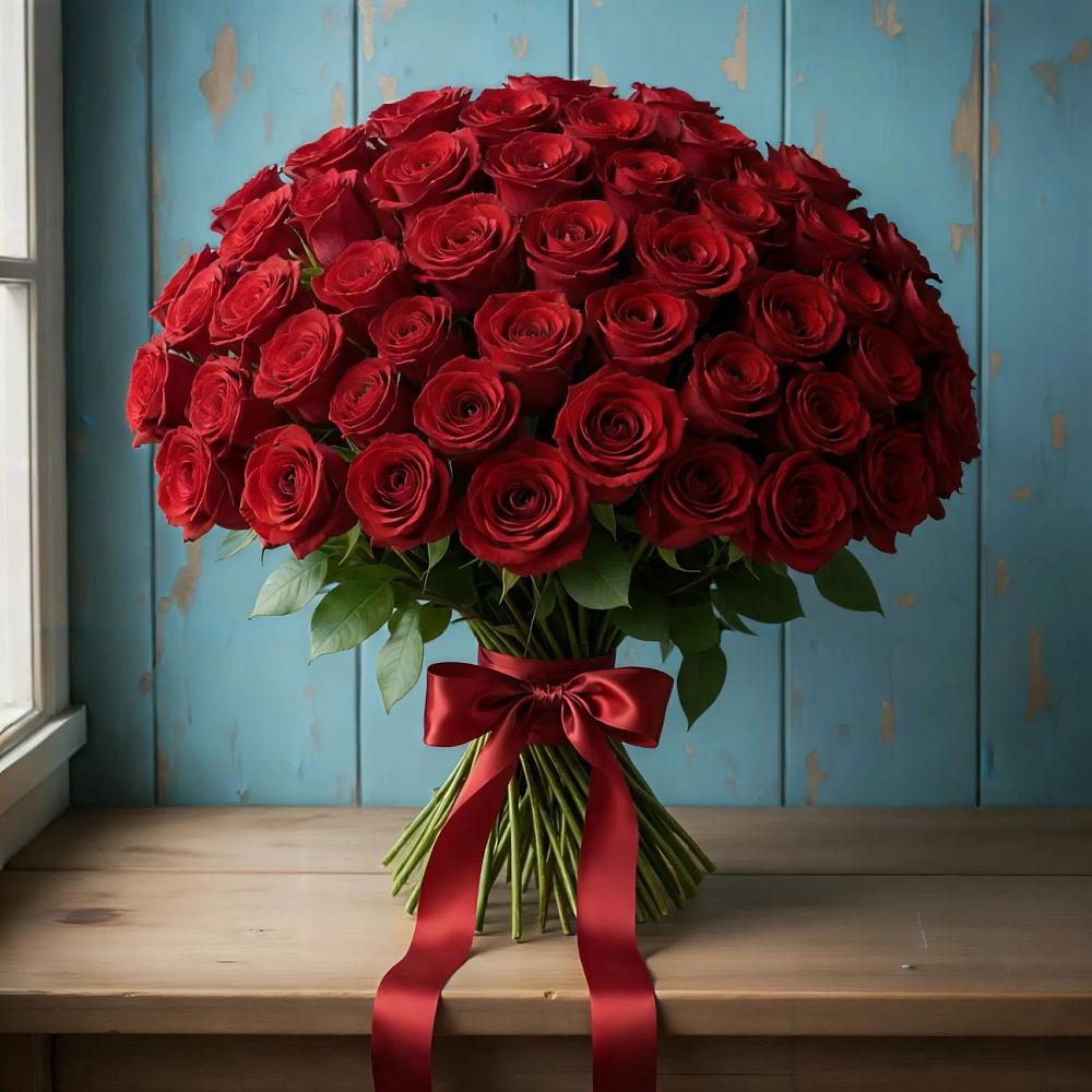 Букет Красные розы Блэк Меджик в Кайеркане