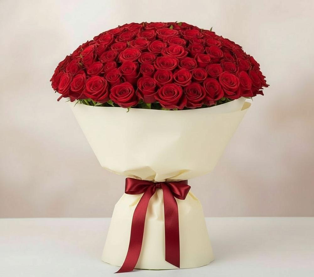 Букет 101 Красная роза Милано в Кайеркане