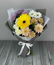 Букет цветов из:  Розы, Герберы и Хризантемы в Кайеркане