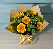 Букет цветов из:  Герберы и Хризантемы в Кайеркане