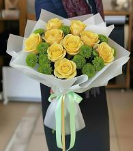 Букет цветов из:  Хризантемы и Розы в Кайеркане