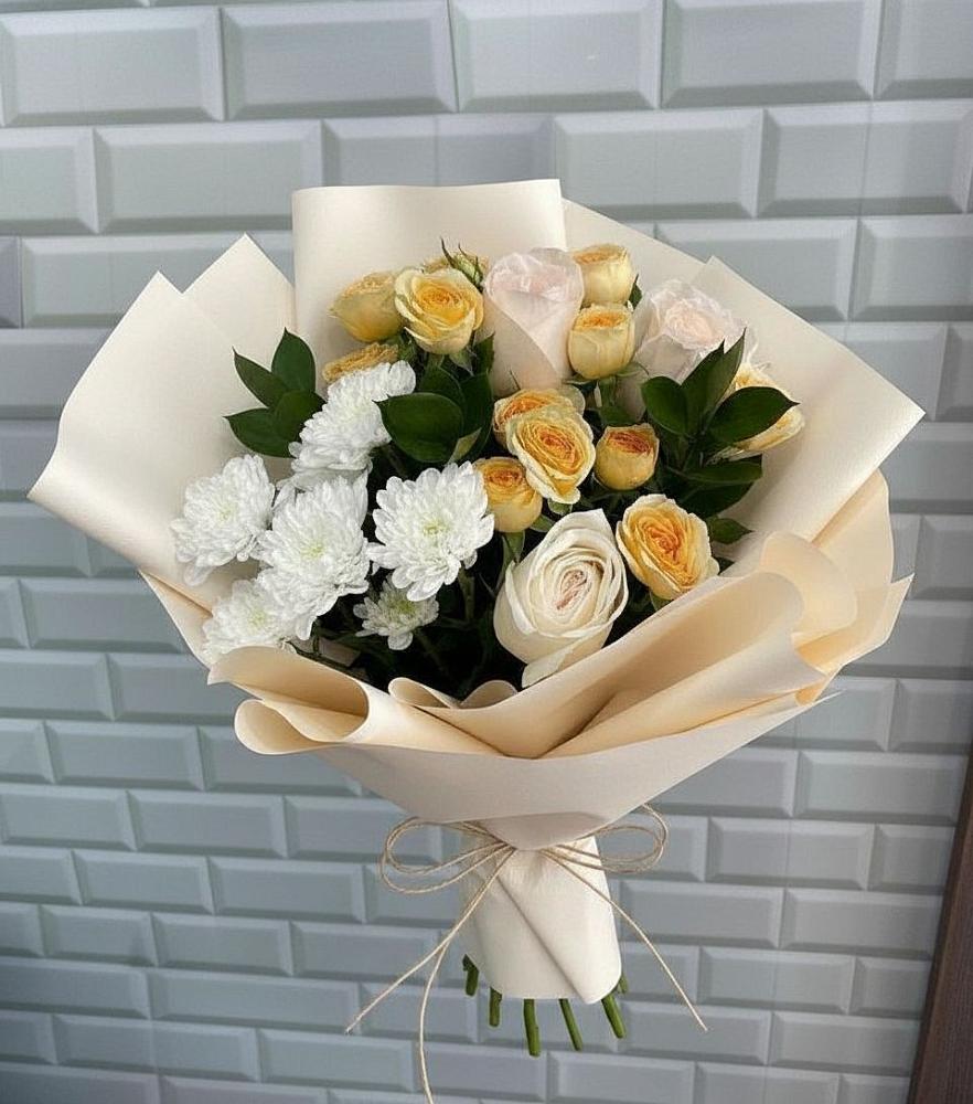 Букет цветов из: Розы и Хризантемы в Кайеркане