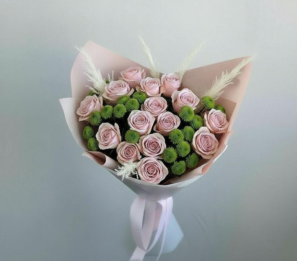 Букет цветов из: Розы и Хризантемы в Кайеркане