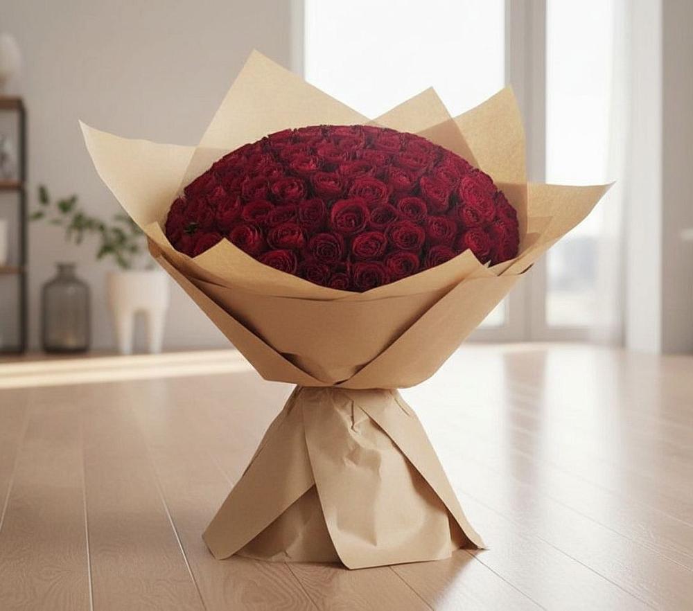 Букет 101 Красная роза в Кайеркане