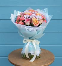 Букет цветов из:  Хризантемы и Розы #REPLACE_PRED# Кайеркане