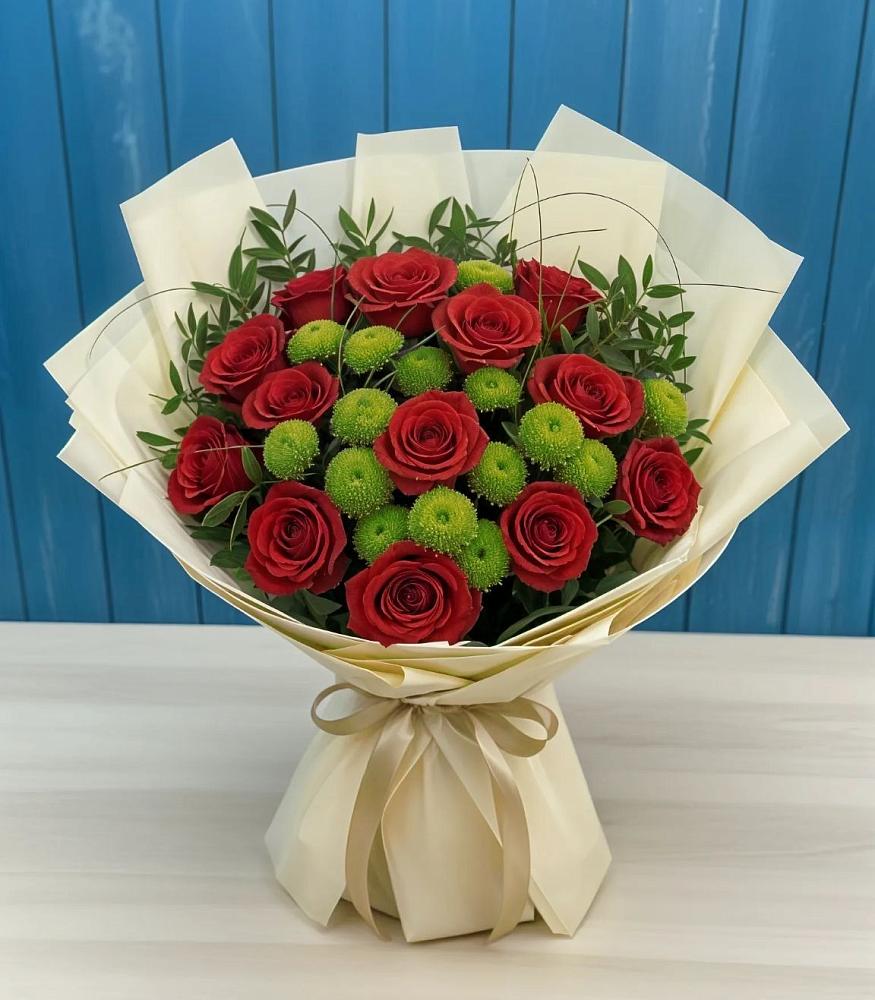 Букет цветов из: Розы и Хризантемы в Кайеркане